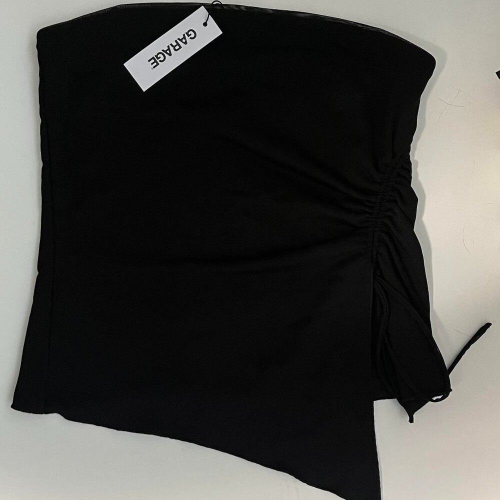 Garage Shirred Asymmetric Tube Top